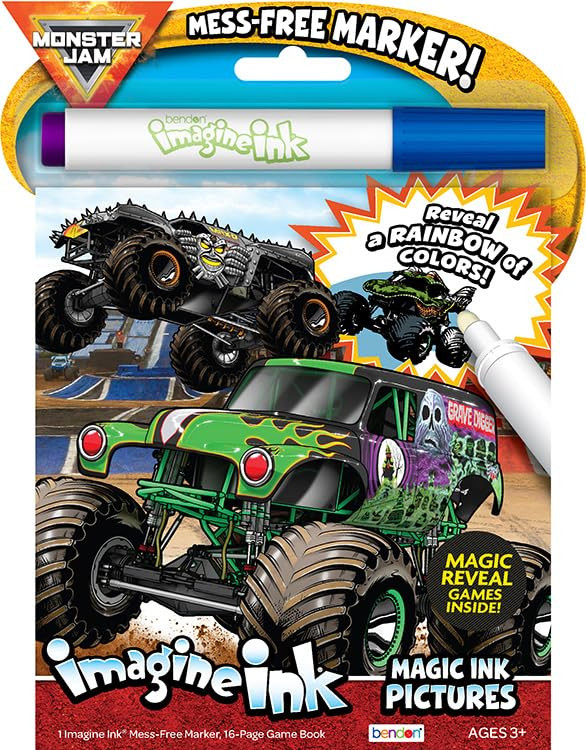 Bendon Monster Jam Coloring Book | Monster Trucks Coloring Book | Monster Jam Imagine Ink | Mess ... | Amazon (US)