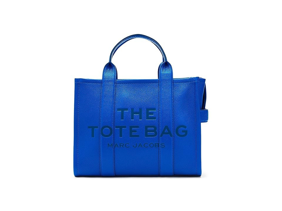 Marc Jacobs The Leather Medium Tote Bag Tote Handbags Cobalt | Zappos
