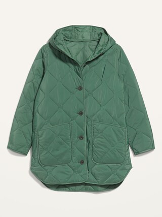 Hooded Quilted Utility Coat for Women | Old Navy (US)