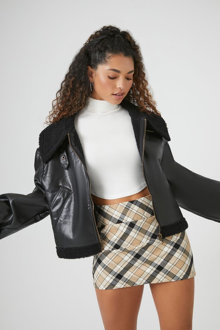 Faux Leather Zip-Up Bomber Jacket | Forever 21 | Forever 21 (US)