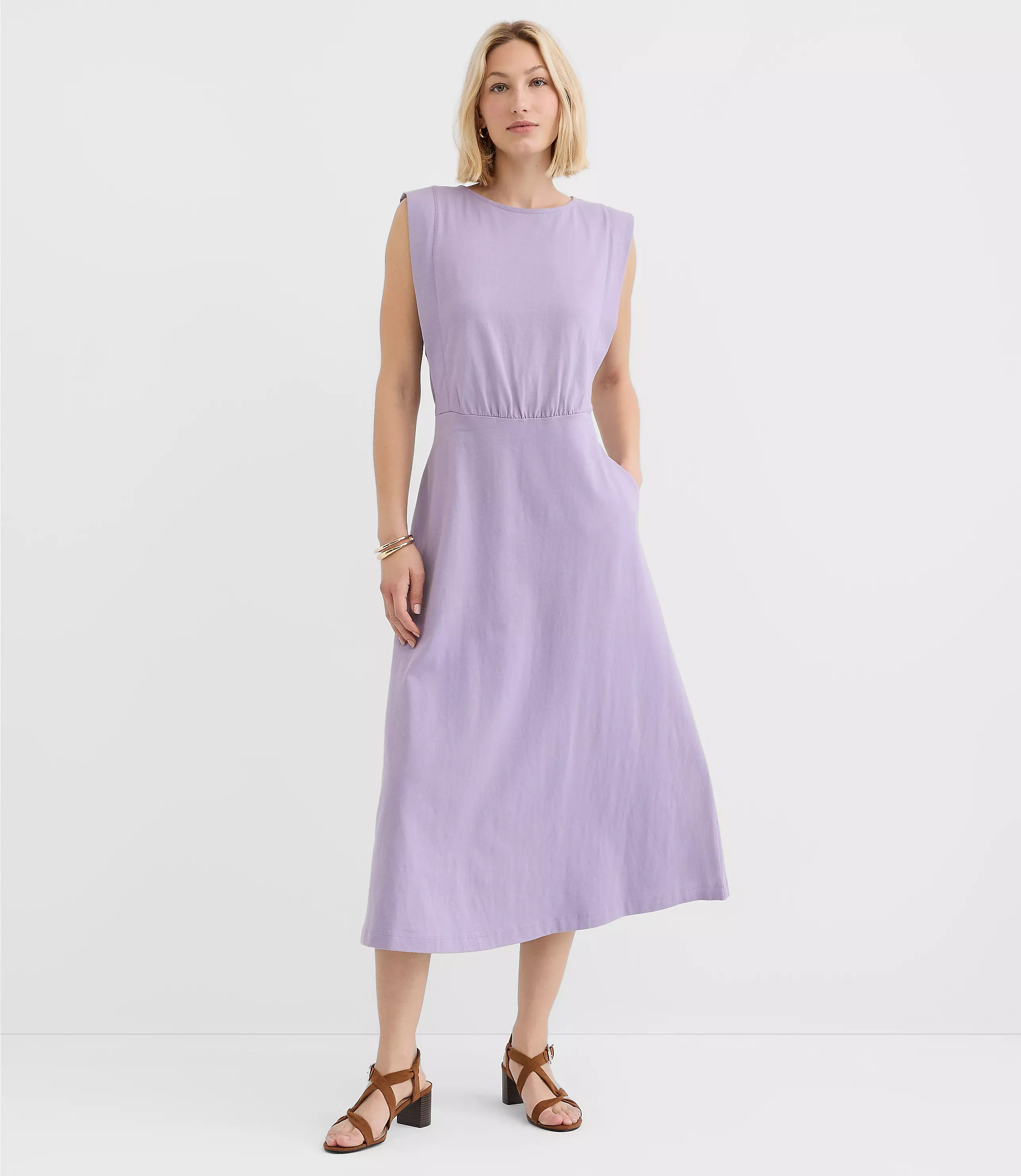 Side Paneled Midi Pocket Dress | LOFT