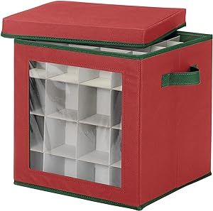 Whitmor 6129-5340 Ornament Storage, 64 compartments, Red | Amazon (US)