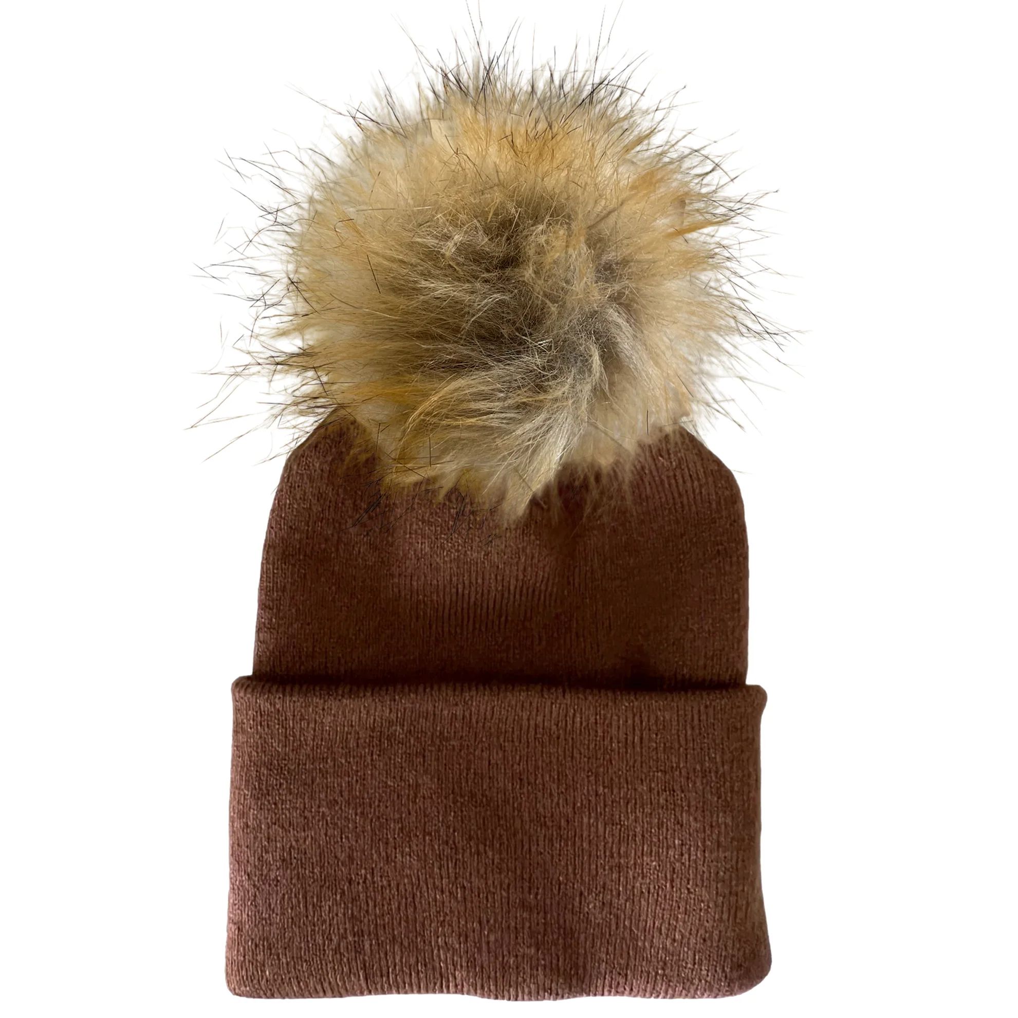 Baby's First Hat, Sandalwood Fur Pom | SpearmintLOVE