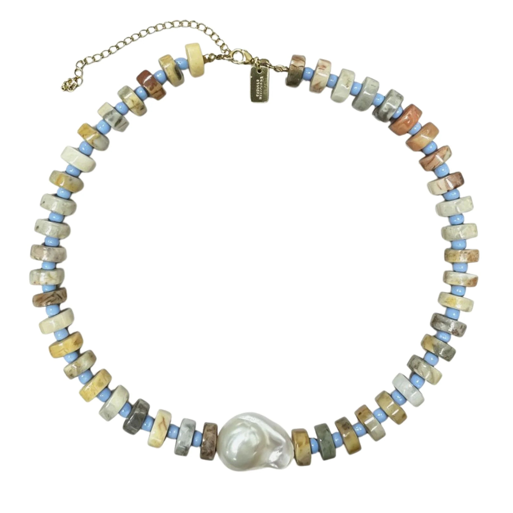 Coastal Calm Baroque Pearl Beaded Necklace | Christina Greene LLC