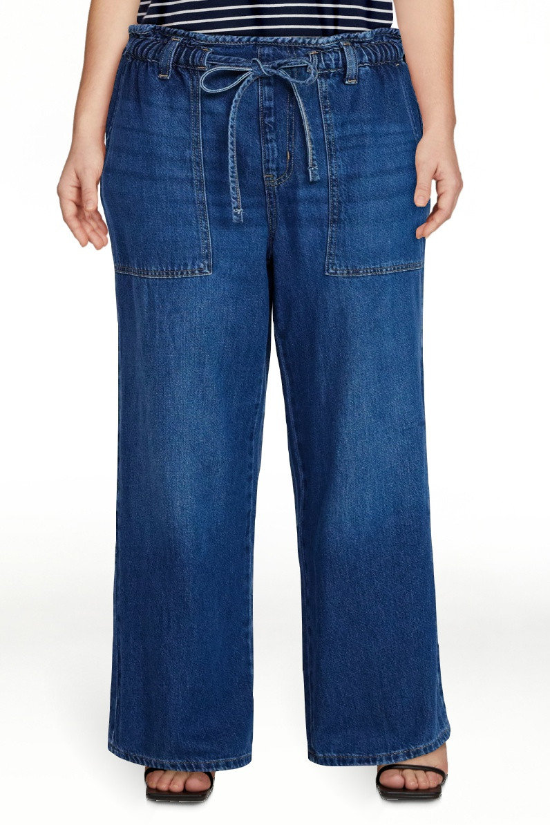 Scenario Women's Pull On Wide Leg Jeans, 30" Inseam, Sizes XS-XXXL | Walmart (US)