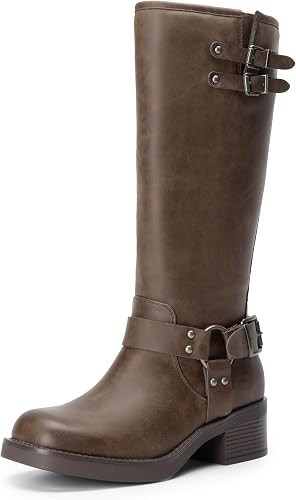 DREAM PAIRS Women's Moto Knee High Boots | Amazon (US)