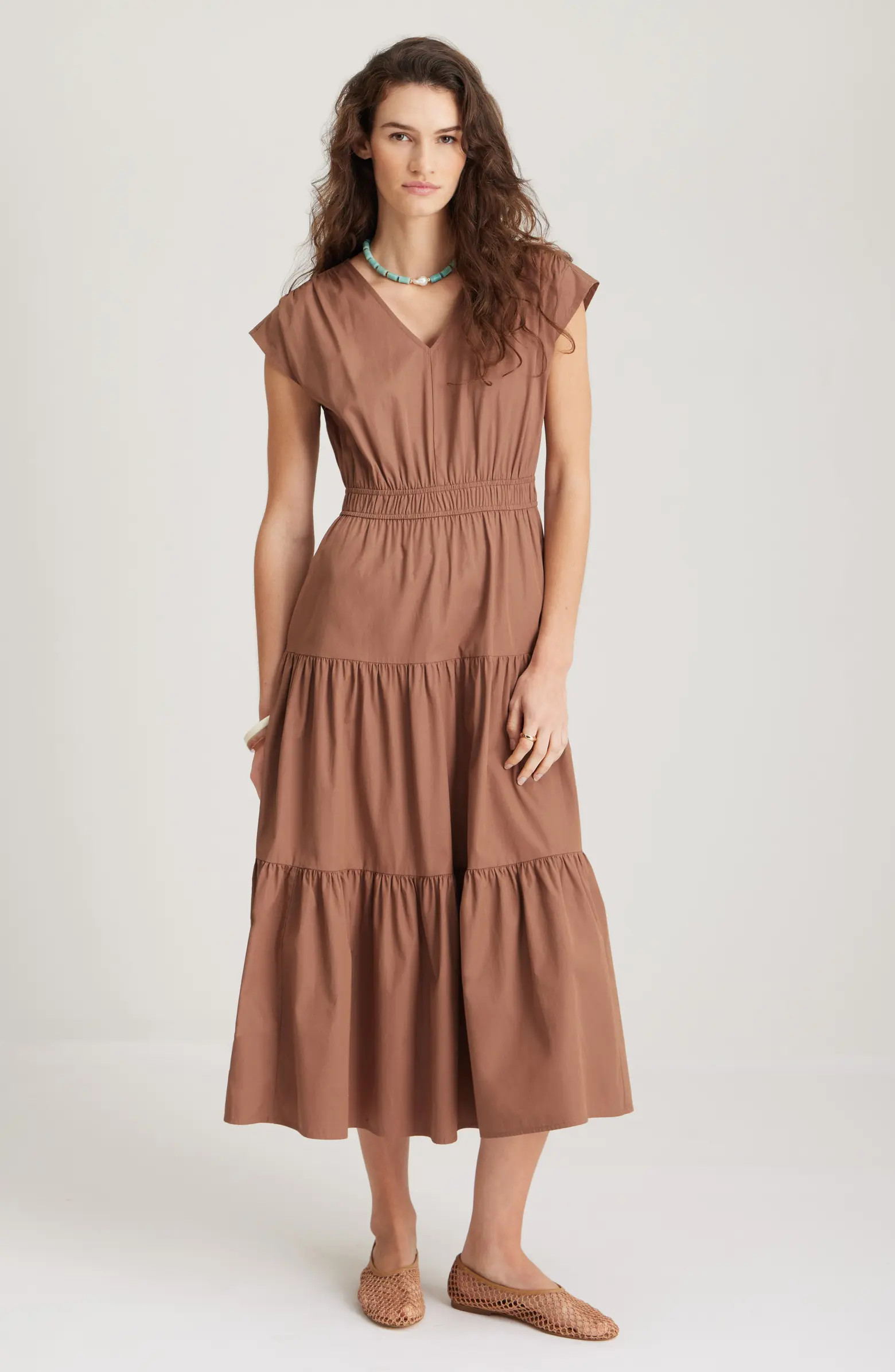 Tiered Poplin Maxi Dress | Nordstrom