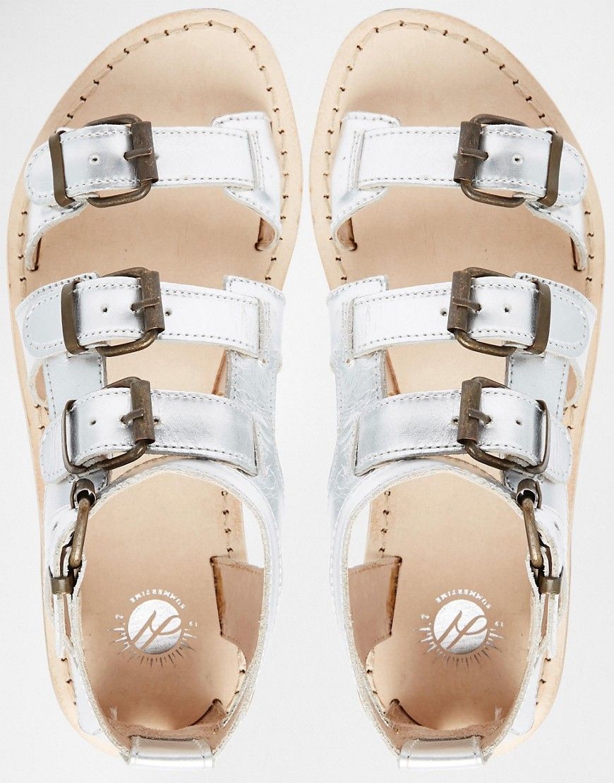 H By Hudson Newton Gladiator Leather Flat Sandals | ASOS UK
