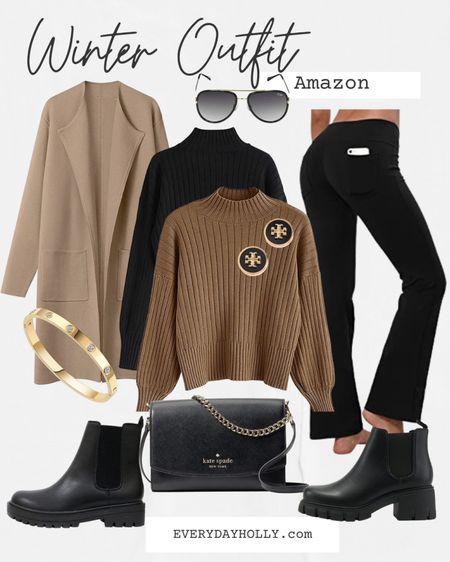 Winter Casual Everyday Style! 

amazon | winter outfit | layers | sweater | flare leggings | boots | booties | crossbody | accessories | tory burch | sunglasses 

#LTKshoecrush #LTKstyletip #LTKunder100