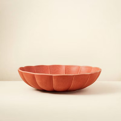 101oz Stoneware Scalloped Serving Bowl Orange - Opalhouse™ designed with Jungalow™ | Target