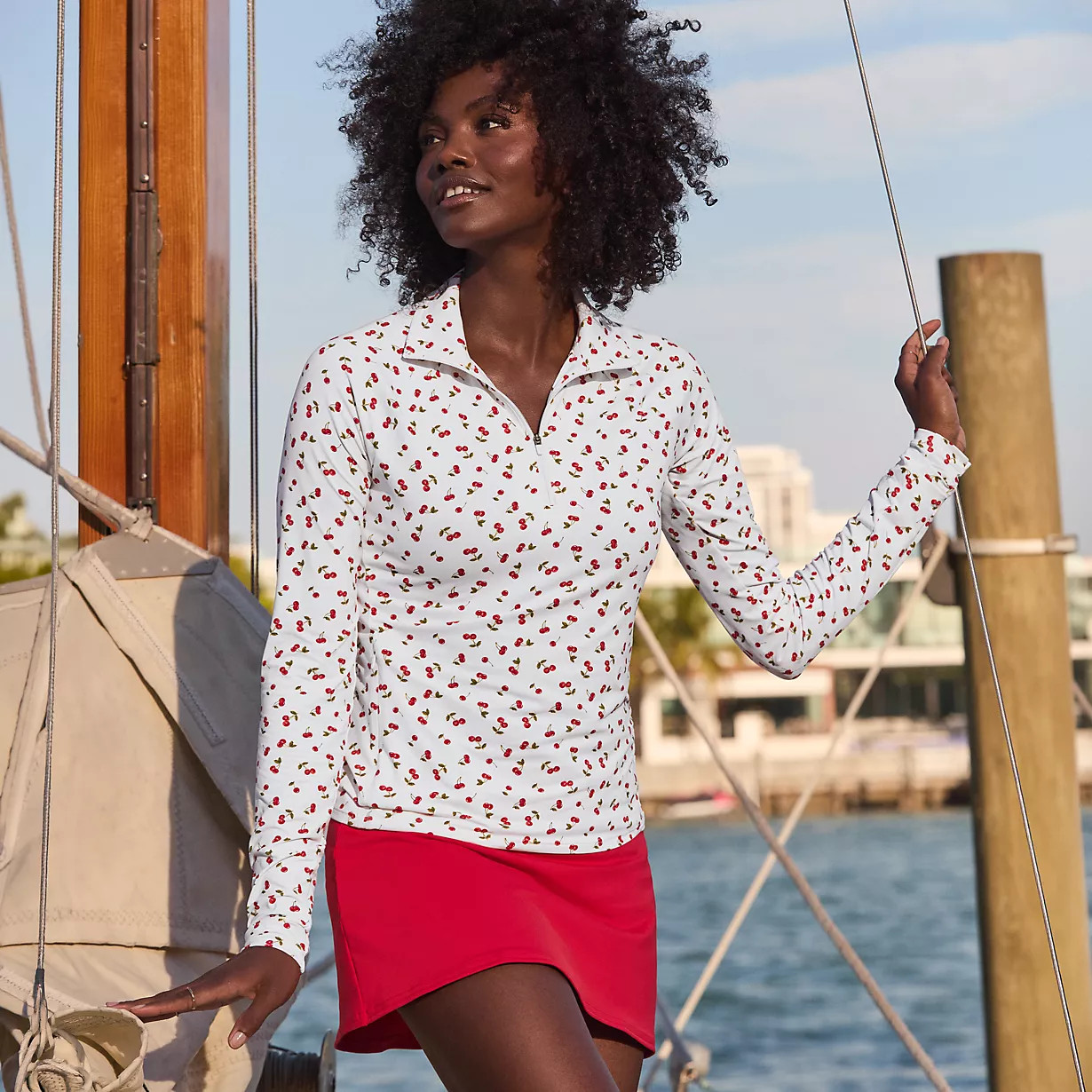 Women's SunShade UPF 50 Quarter Zip Rash Guard | Lands' End (US)