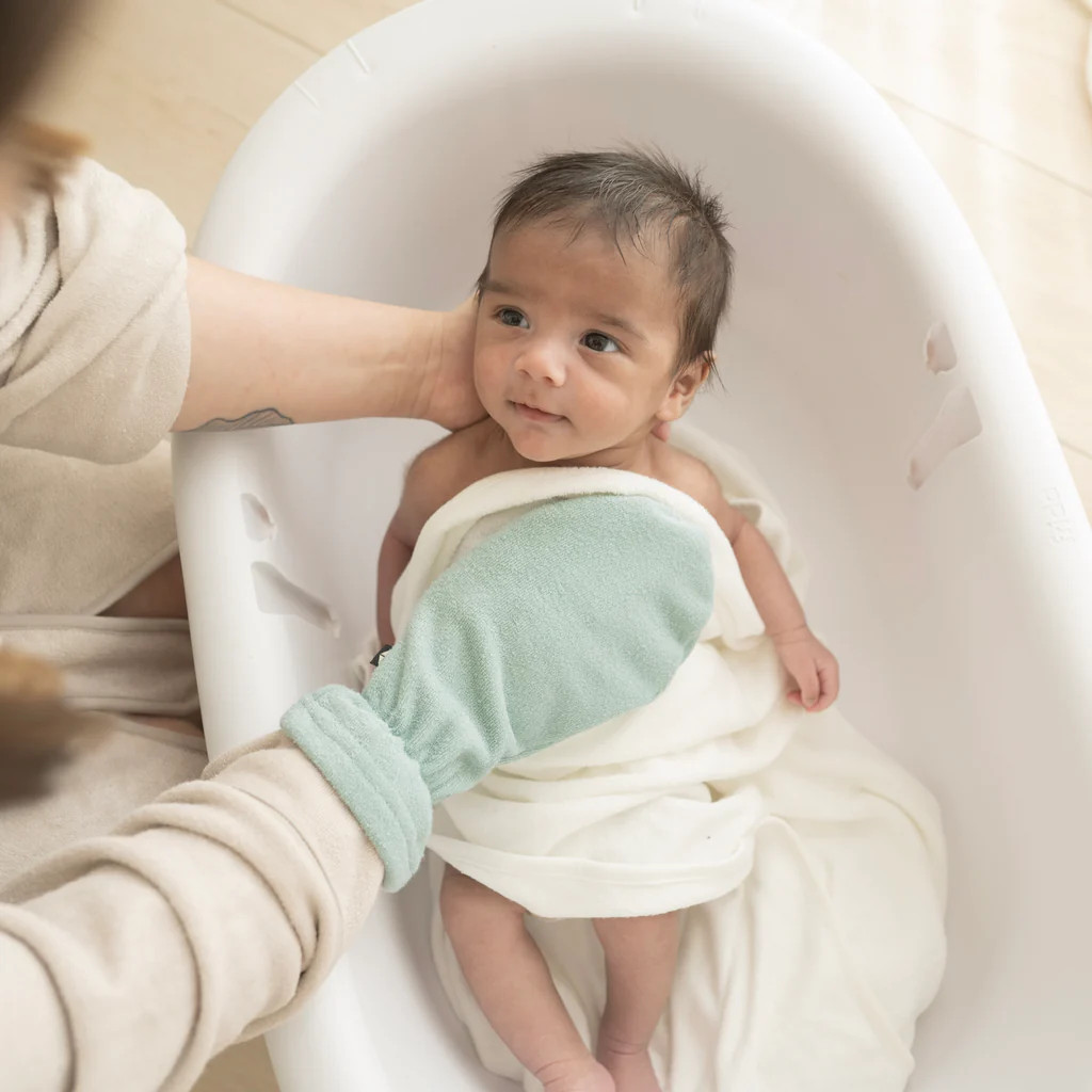 Terry Bath Mitt in Sage | Kyte Baby