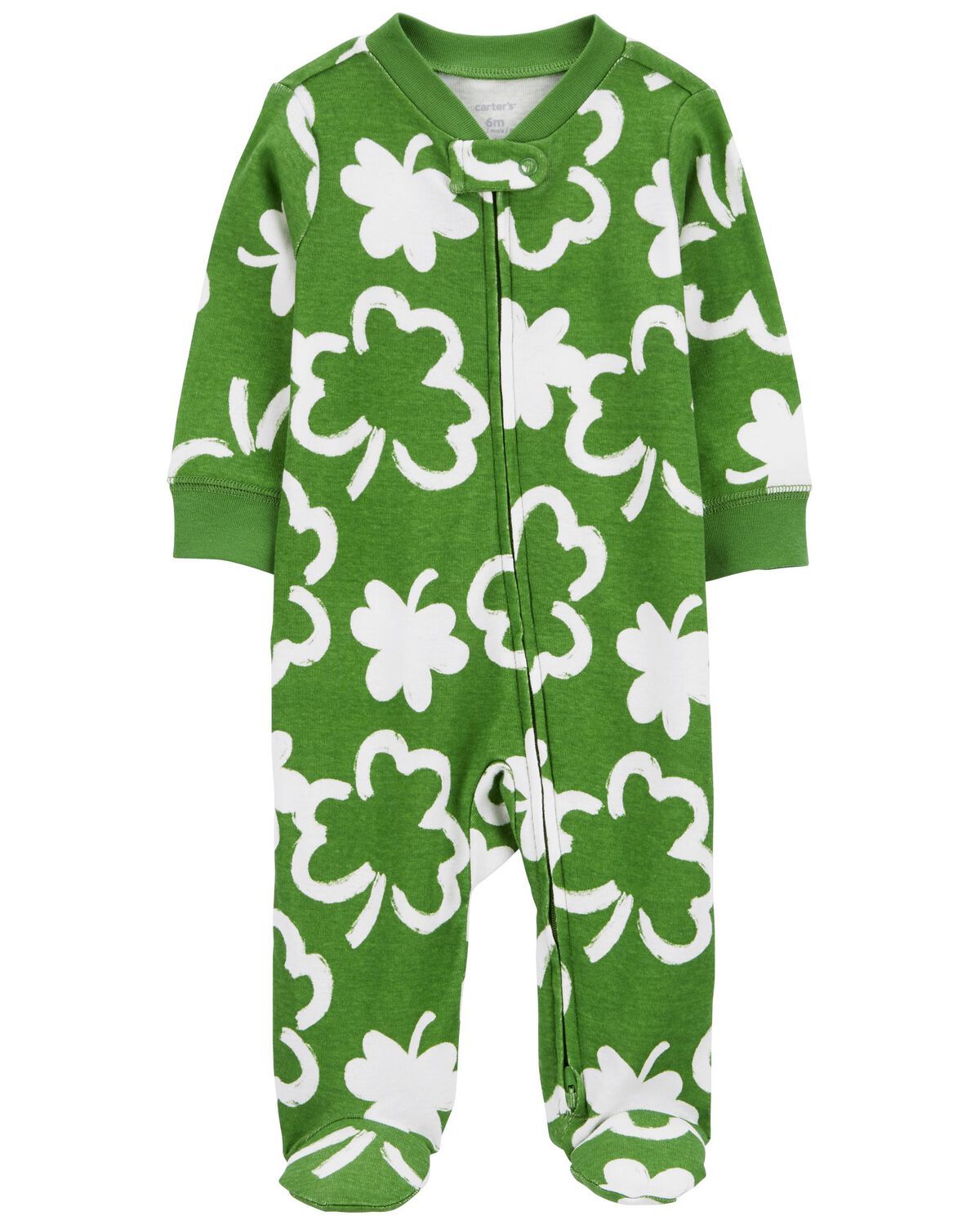 Green Baby St. Patrick's Day 2-Way Zip Cotton Sleep & Play Pajamas | carters.com | Carter's