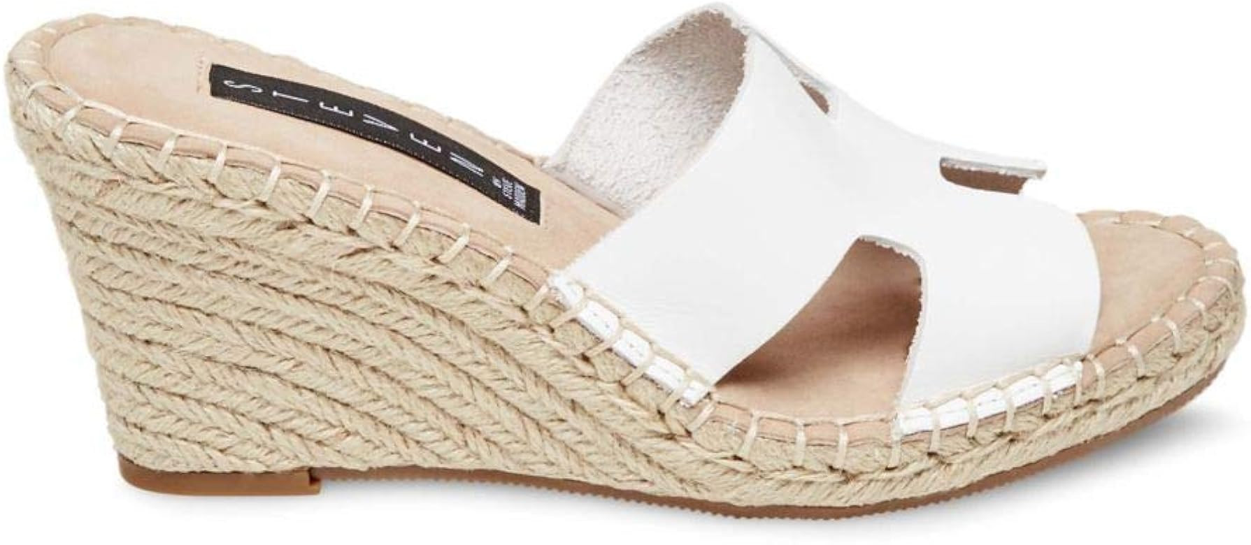 STEVEN by Steve Madden Women's Eryk Wedge Sandal, White Leather, 10 M US | Amazon (US)