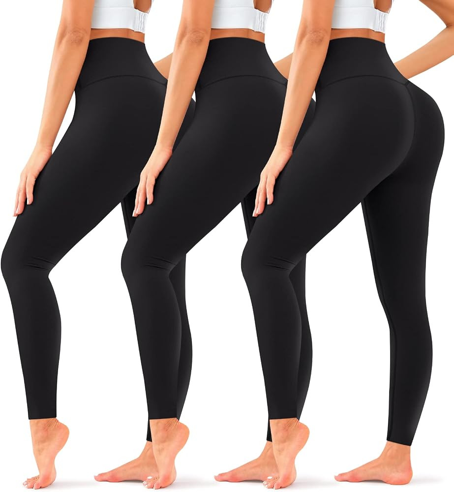 COOLOVER 3 Pack Leggings for Women-Butt Lift High Waisted Tummy Control Yoga Pants-Workout Runnin... | Amazon (US)
