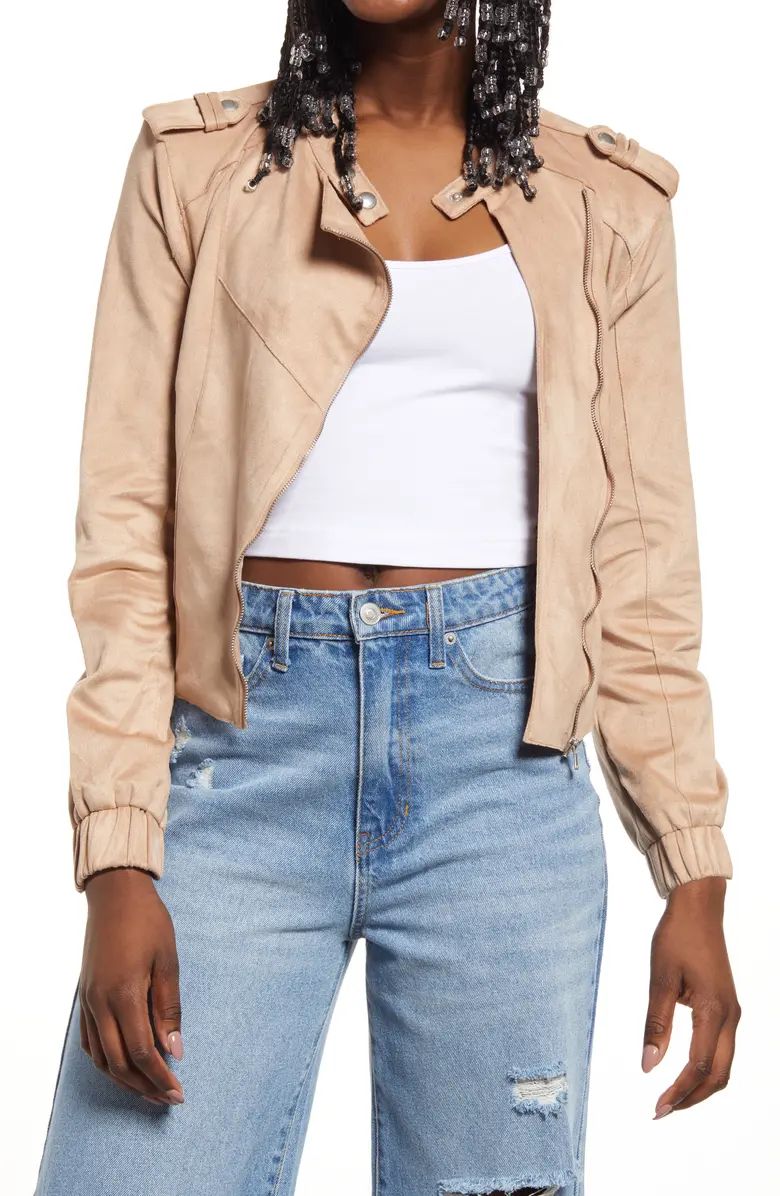 BLANKNYC Faux Suede Moto Bomber | Nordstrom | Nordstrom