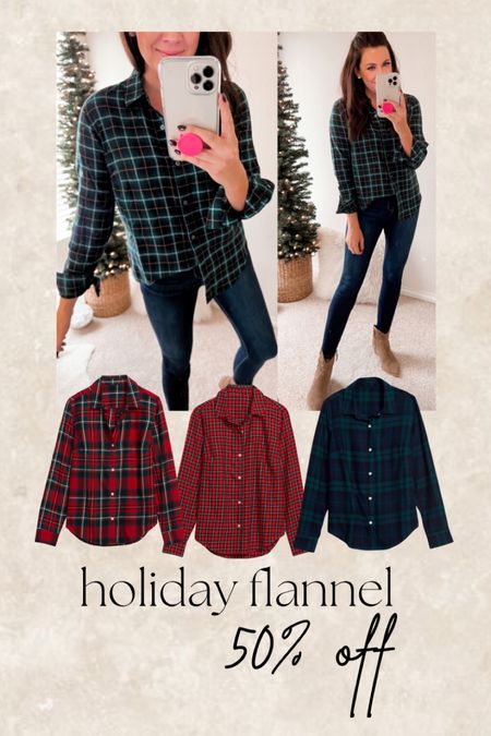 Holiday flannel 50% off for cyber Monday! I wear a medium so it’s not super fitted. I love these classic Christmas prints 😍😍

#LTKSeasonal #LTKHoliday #LTKsalealert