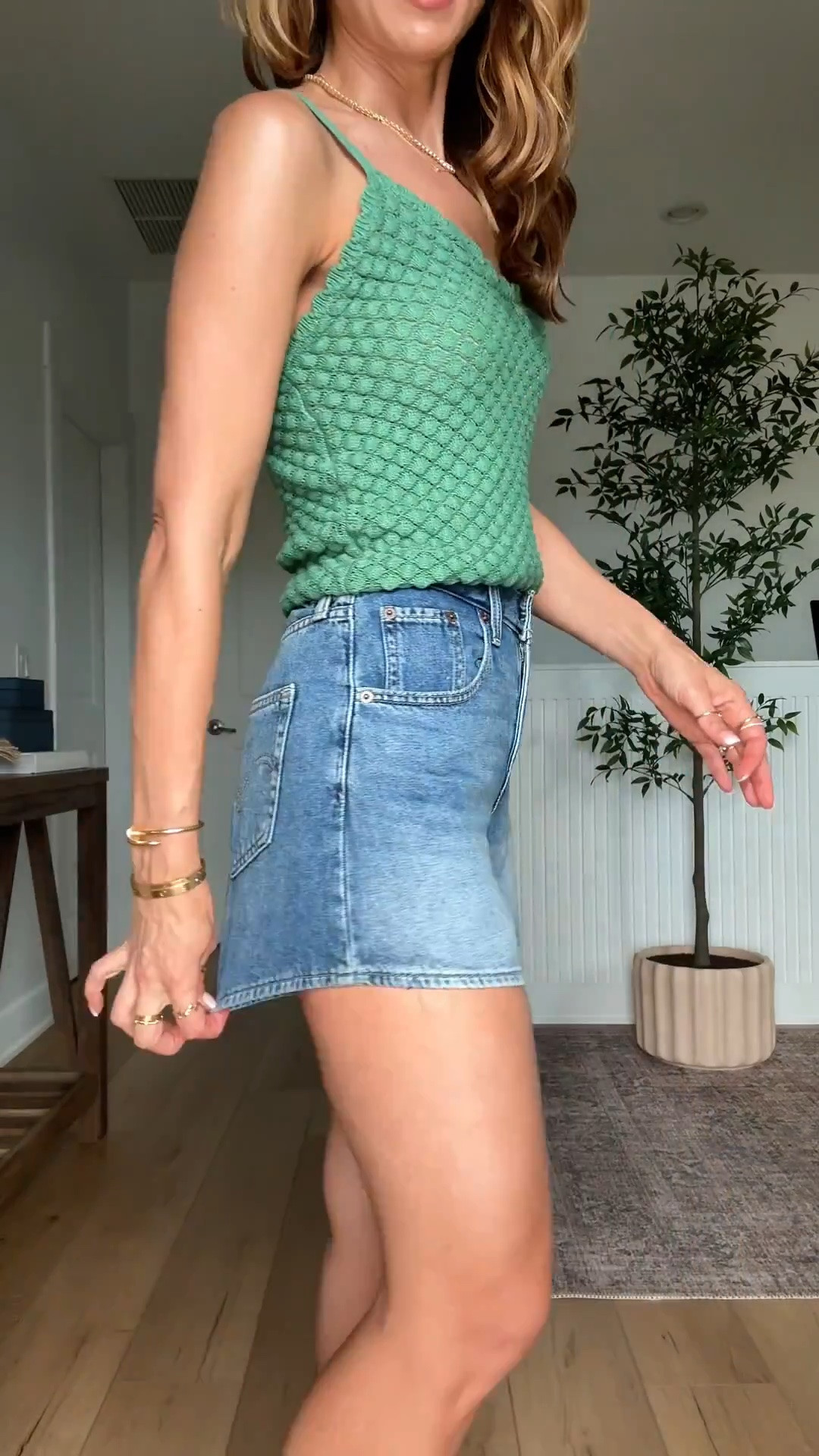 Everyday outfits. Summer outfits. Vacation outfits. Mom outfits. Denim shorts. Casual outfits. Elevated casual. Levi mid thigh cinch shorts in size 24, color is ‘lift up. These have a 5” inseam. You can snap the sides to eliminate any waist-gap you might have. Shoes TTS. Smallest size in tops.

#LTKootd #LTKgrwm #LTKTravel