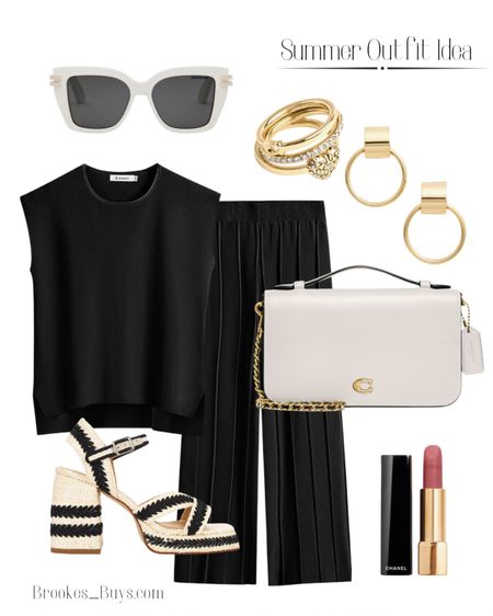 This lightweight two piece set comes in lots of colors and is perfect for summer nights. I love these black and white shoes!  #summeroutfit #stackrings #highheelsandals #amazonoutfit
#twopieceset

#LTKU #LTKFindsUnder50 #LTKShoeCrush