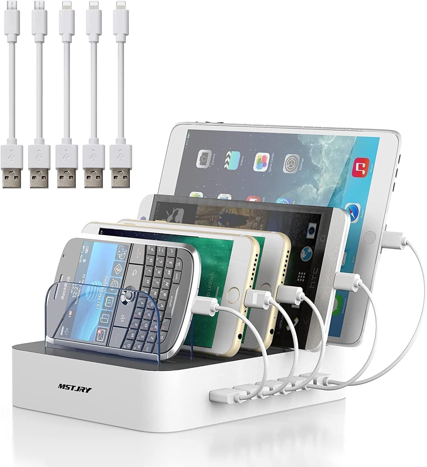 Charging Station for Multiple Devices, MSTJRY 5 Port Multi USB Charger Station with Power Switch ... | Amazon (US)