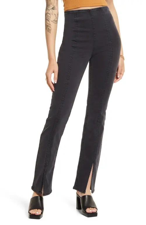 BP. Women's Split Hem Flare Jeans in Black Wash at Nordstrom, Size Large | Nordstrom