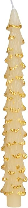 Creative Co-Op Golden-Tipped Elegance Tree Shaped Taper Candles, Eggnog Color, Set of 2 | Amazon (US)