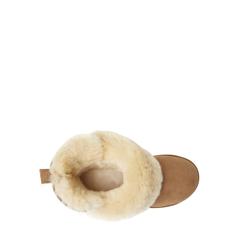 Dearfoams Women's Fireside By Dearfoams Women's Perth Genuine Shearling Foldover Boot Slippers | Walmart (US)