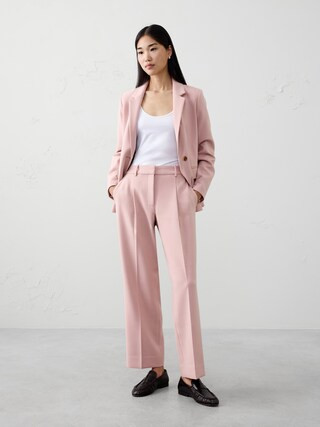 Straight High-Rise Double Weave Trouser | Banana Republic Factory