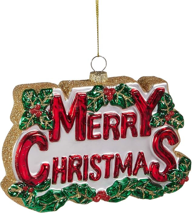 RAZ Imports Merry Christmas Ornament, 5.5-Inch, Multicolor | Amazon (US)