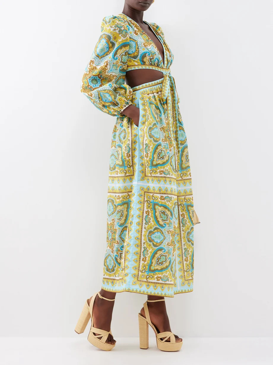 Halcyon paisley-print cutout midi dress | Matches (US)