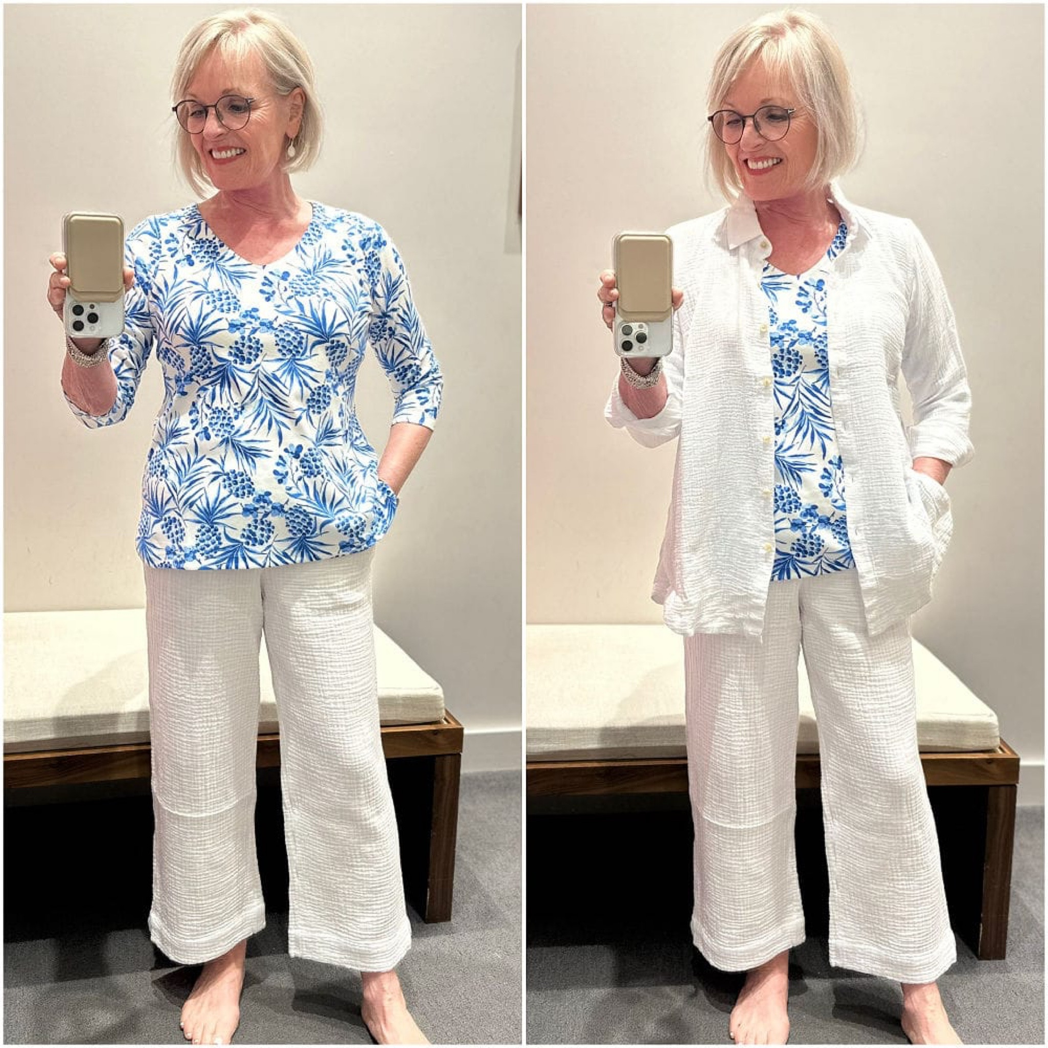 J.Jill gauze tunic, straight leg crops and Pima 3/4 sleeve tee, all TTS. The tunic comes in 5 colors and regular, petite and tall sizes. Pants come in 2 colors and regular, petite and tall sizes. Tee comes in 6 colors and one pattern, and is available in regular, petite and tall sizes.

#LTKWorkwear #LTKSeasonal #LTKStyleTip