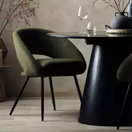 Buy Habitat Hermione Boucle Chair - Green | Dining chairs and benches | Habitat | Habitat UK