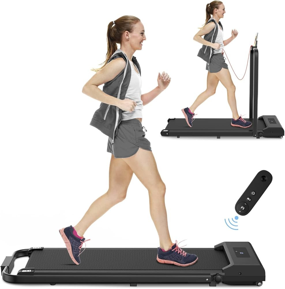 Dskeuzeew Under Desk Treadmill 2 in 1 Folding Treadmill, Foldable Walking Running Pad with Handle... | Amazon (US)