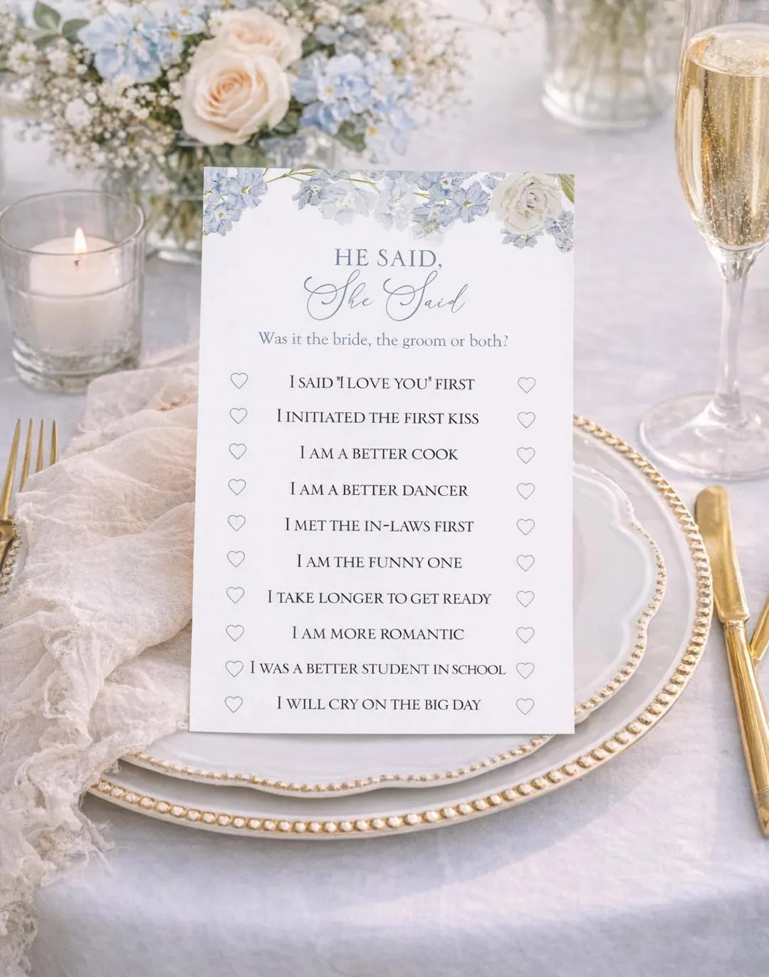 He Said She Said Game | Printable Bridal Shower Game | Guess Who Said It for Bride or Groom | Edi... | Etsy (US)