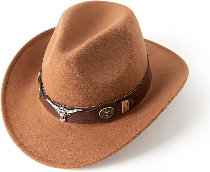 Gossifan Classic Womens Western Cowboy Cowgirl Hats with Wide Belt | Amazon (US)