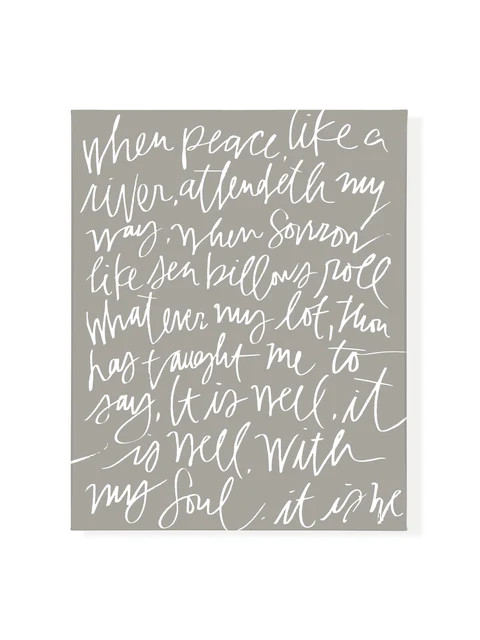 It Is Well | Warm Grey | Canvas | Lindsay Letters, LLC