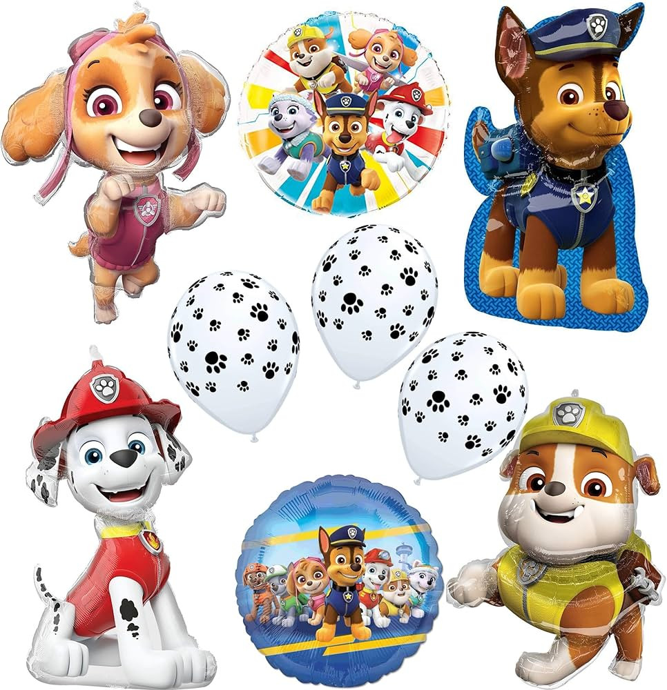 Anagram Paw Pups Chase Rubble Marshall and Skye on Patrol Birthday Party Supplies Balloon Bouquet... | Amazon (US)