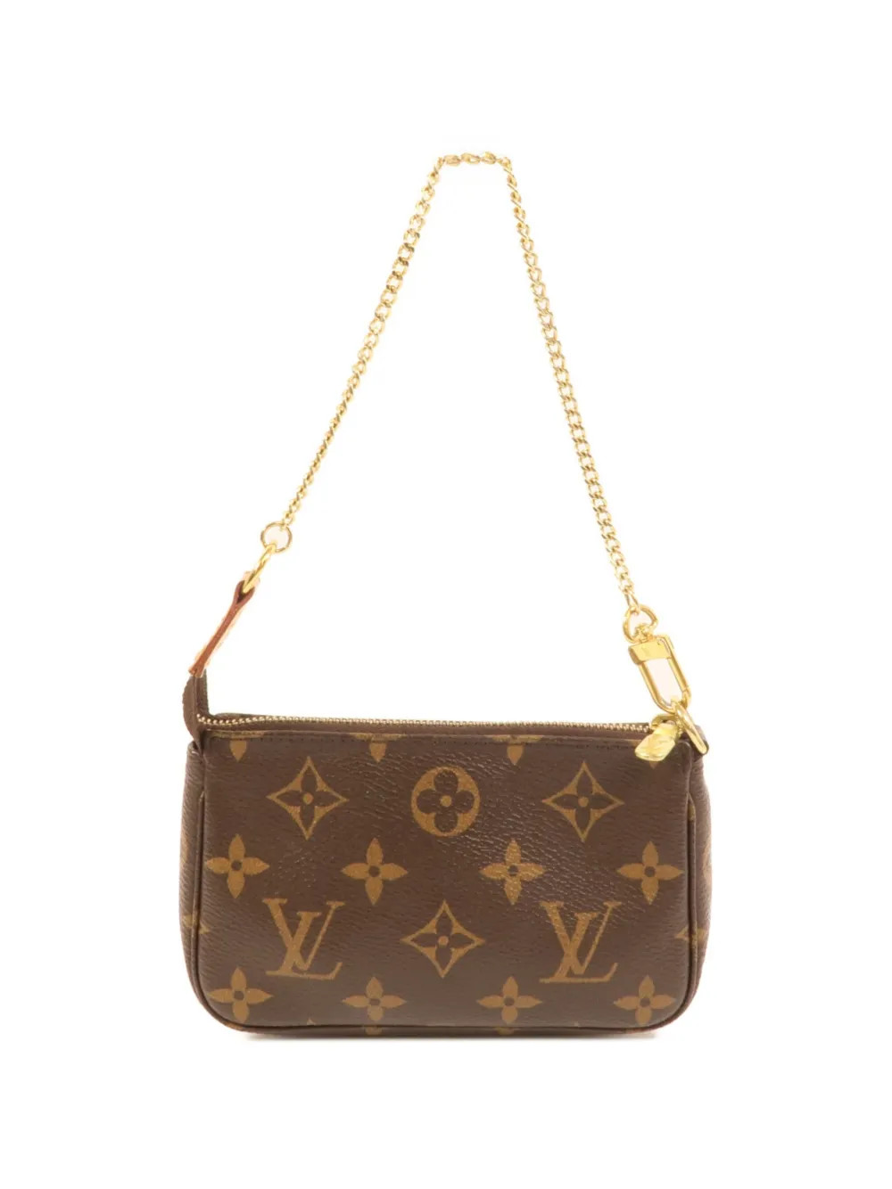 Louis Vuitton Pre-Owned mini monogram pochette shoulder bag - Brown | Farfetch Global