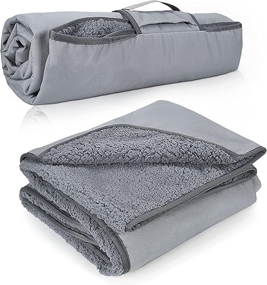 Tirrinia Waterproof Outdoor Blanket with Sherpa Lining, Windproof Triple Layers Warm Comfy Foldab... | Amazon (US)