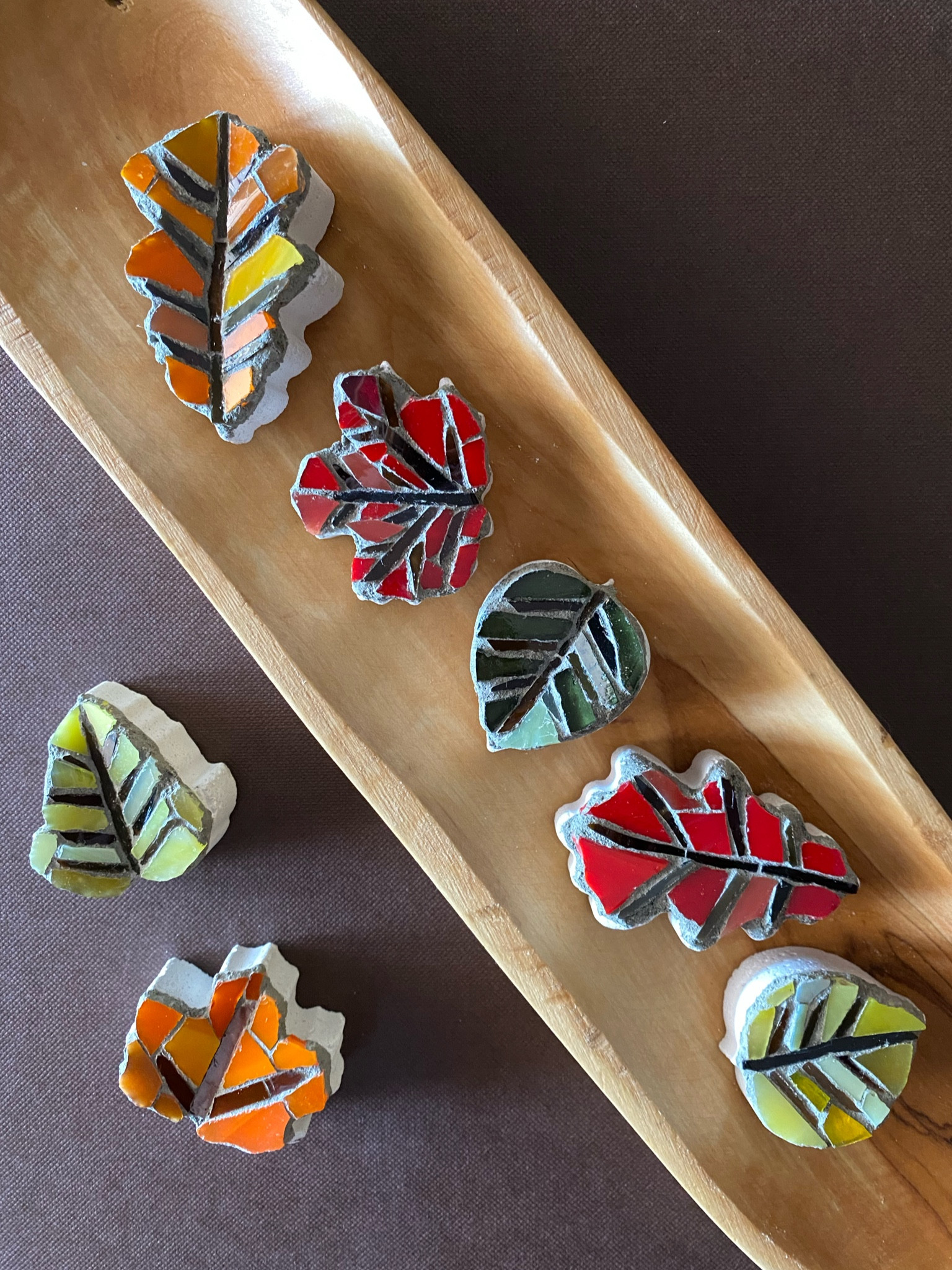 Are you looking for a fun fall craft that doubles as table decor on Thanksgiving?🍂 These mosaic fall leaves are covered in stain glass shards. The substrates are handmade using a silicone mold. Thanksgiving tablescape - table decor - thanksgiving crafts - stained glass leaves - silicone mold art - handmade holidays - mosaic art

Full video tutorial on YouTube.com/julieweilbacher

#LTKHoliday #LTKhome #LTKSeasonal