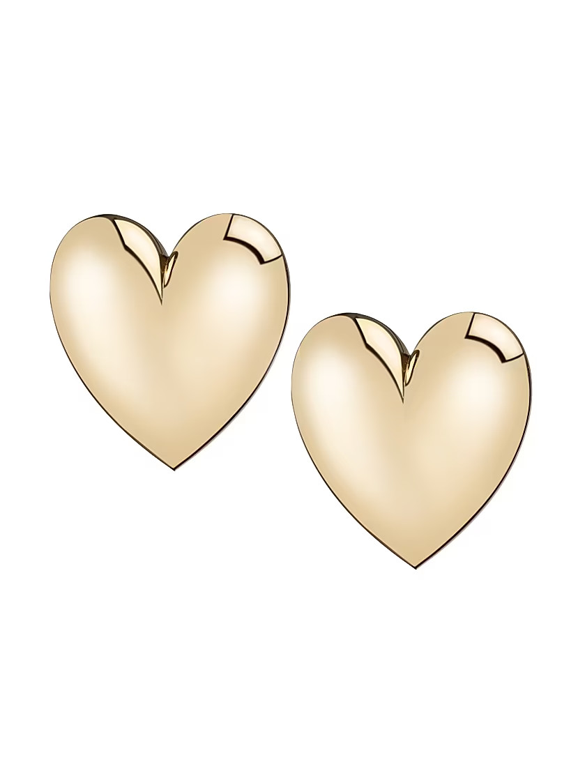 Jennifer Fisher 14K-Gold-Plated Puffy Heart Earrings | Saks Fifth Avenue