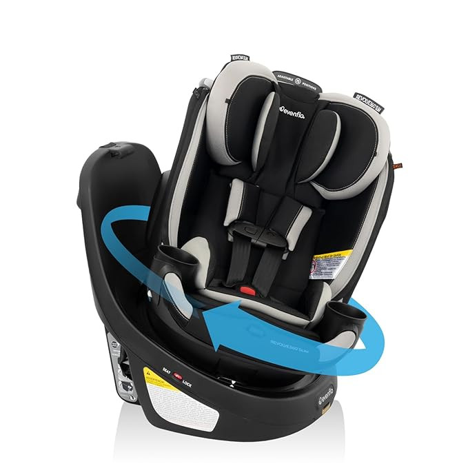 Evenflo Revolve360 Slim 2-in-1 Rotational Car Seat with Quick Clean Cover (Salem Black) | Amazon (US)