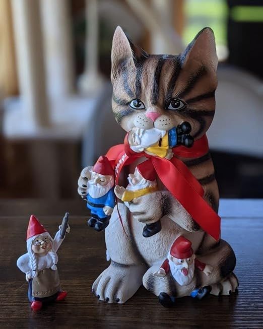By Mark & Margot - Mischievous Cat Garden Gnome Statue Figurine - Best Art Décor for Indoor Outd... | Amazon (US)