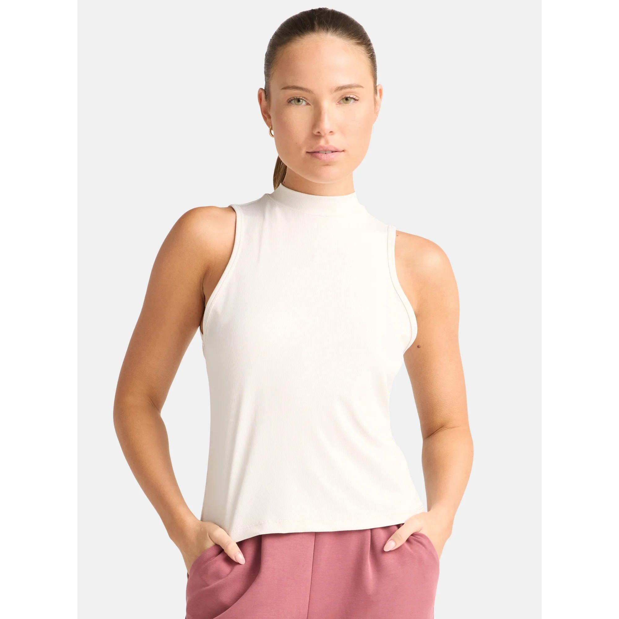 Avia Women's Ribbed Mock Neck Tank Top, Sizes XS-XXXL | Walmart (US)