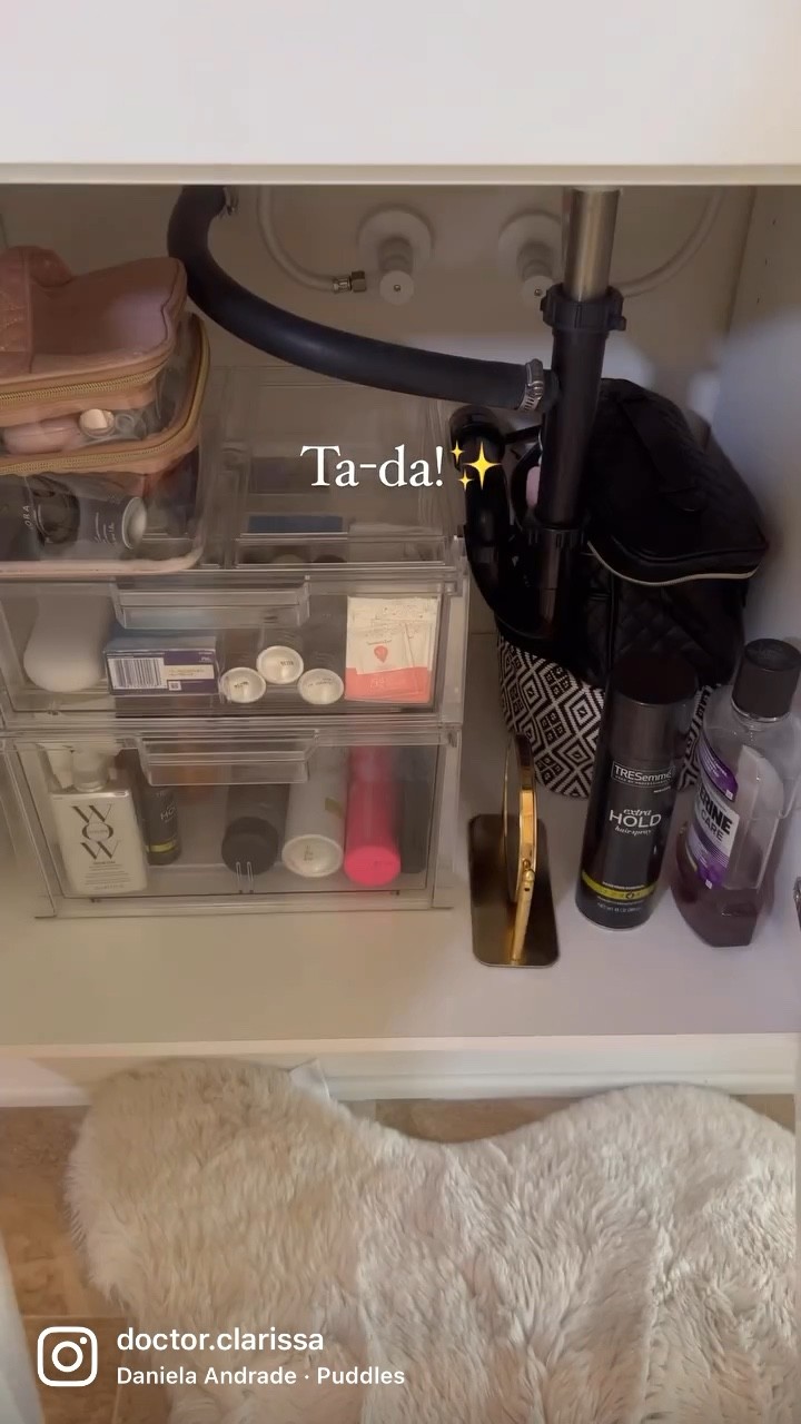Under the sink storage and organization using clear stackable drawers!

🧺 Stackable bins to maximize the height of the space 
🧺 I love that they’re clear so it’s easy to see what’s inside 
🧺 They’re completely sealed so nothing gets dusty! (Dust is the worst)

#LTKunder50 #LTKhome #LTKunder100