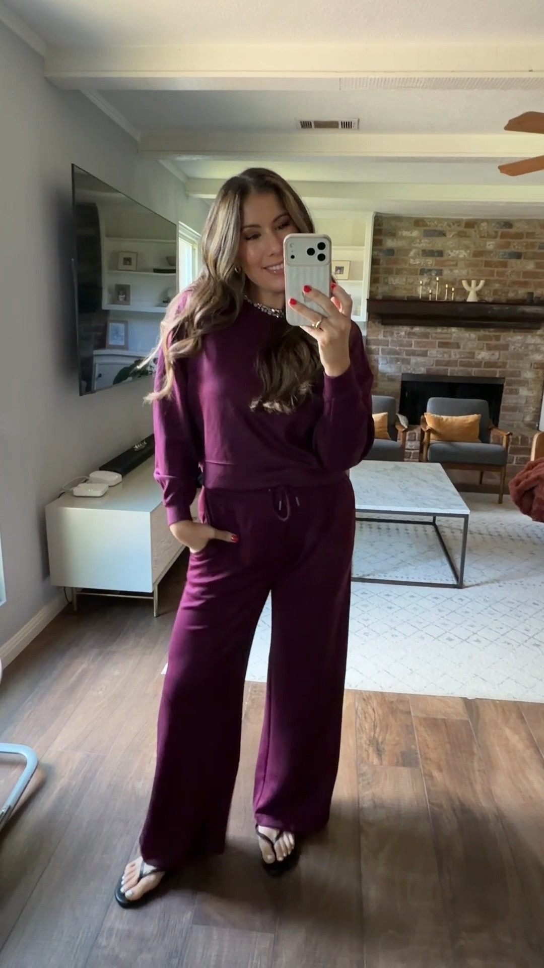 If I buy something multiple times, you KNOW it’s good 🙌🏼 this Walmart Scubaknit embellished sweatshirt and sweatpants are so yummy!  The material is so luxe and the wine color is stunning for fall! 

I’m 5’6 wearing size small on top and the bottoms

#LTKmomlife #LTKOver40 #LTKMidsize