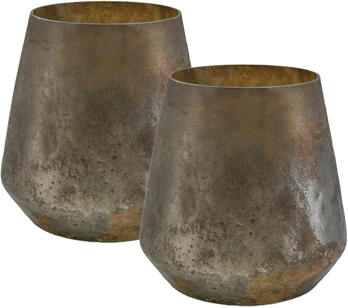 Serene Spaces Living Distressed Grey Decorative Vase, 6in x 6in Bowl for Home D\u00e9cor and Cent... | Amazon (US)