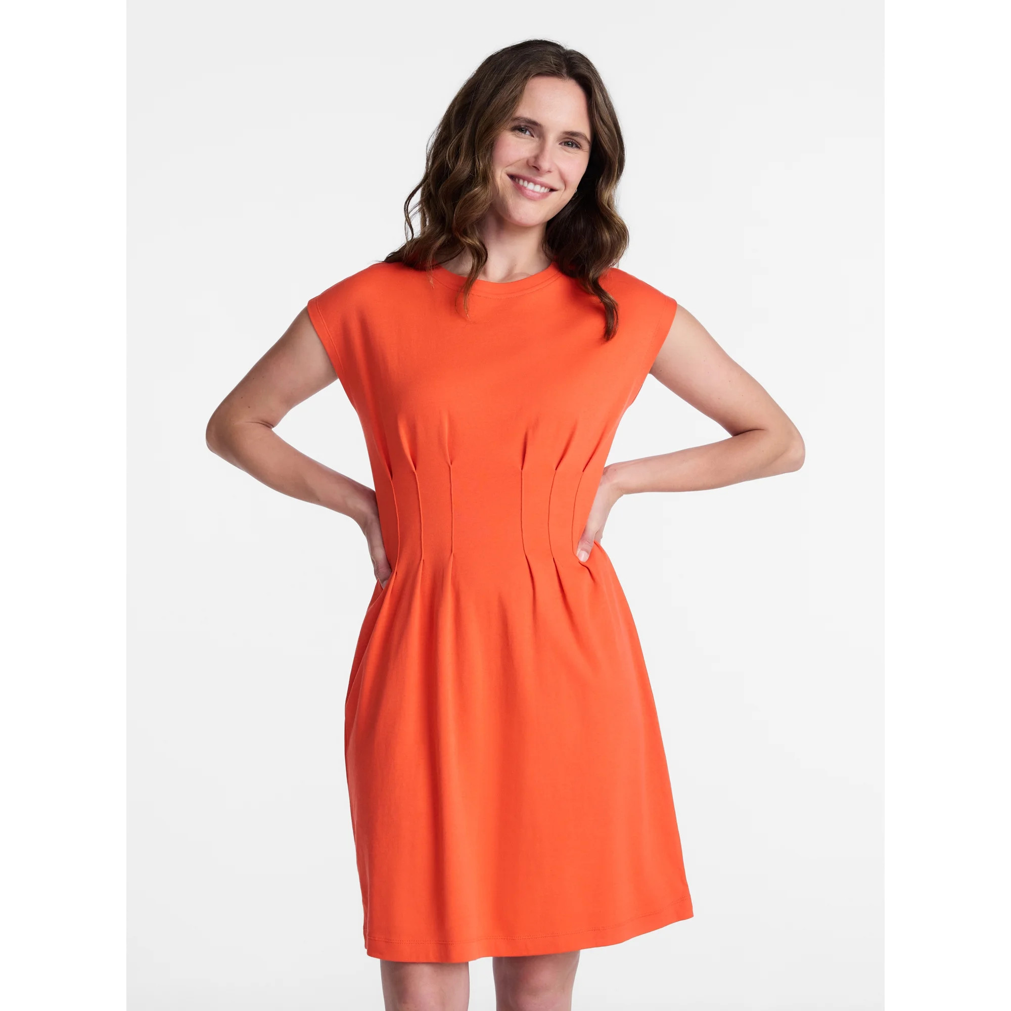 Time and Tru Women's Pleat Waist Mini Dress, Sizes XS-XXXL | Walmart (US)