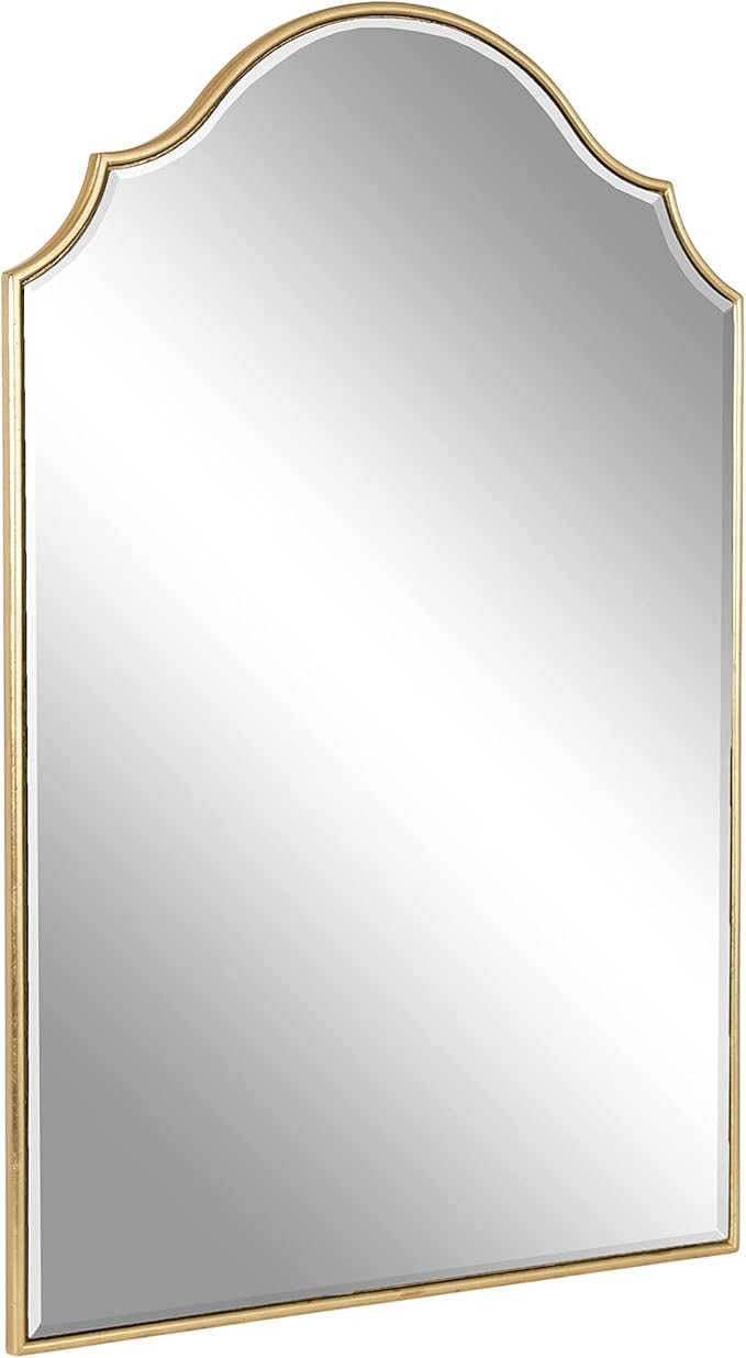 Kate and Laurel Leanna Modern Scalloped Arched Wall Mirror, 24 x 36, Gold, Stunning Glamorous Dec... | Amazon (US)