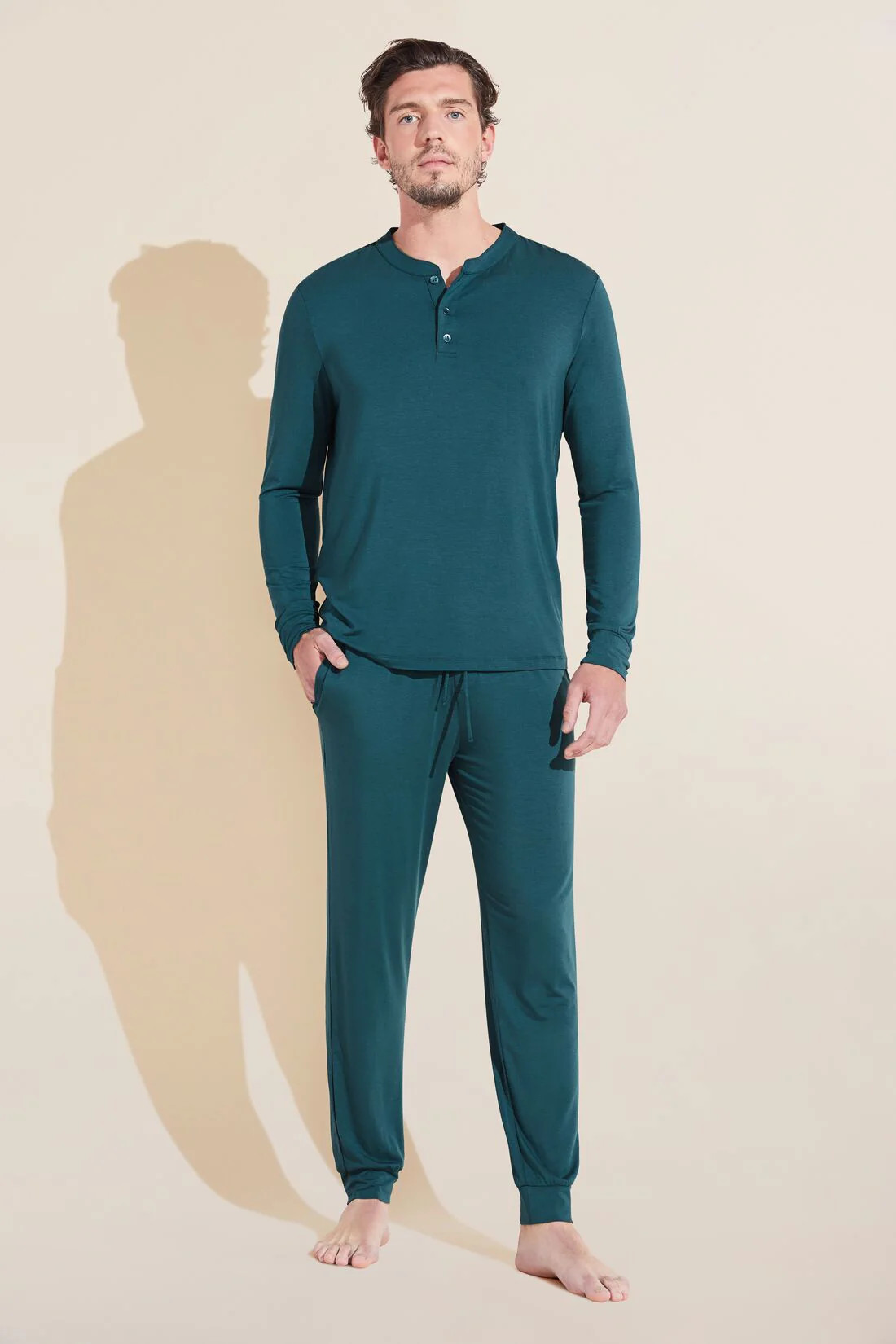 Henry TENCEL™ Modal Long PJ Set - Evergreen - Eberjey | Eberjey